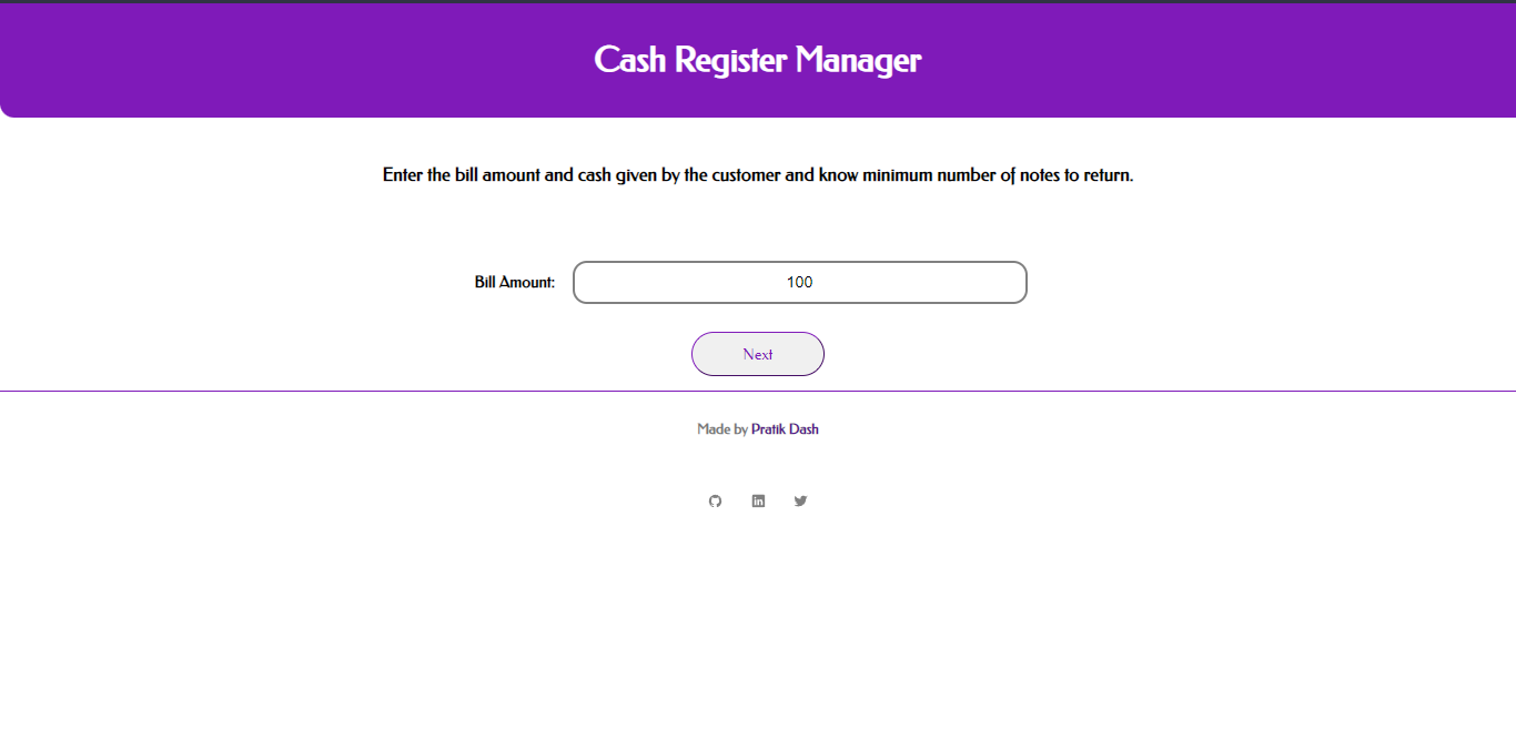 GitHub - Pratik-Dash/Cash-Register-App: Made using HTML, CSS and ...