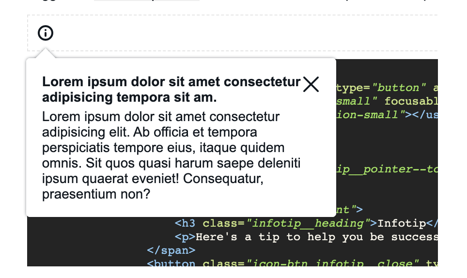 Infotip: no space between content and close button · Issue #1385 · eBay ...