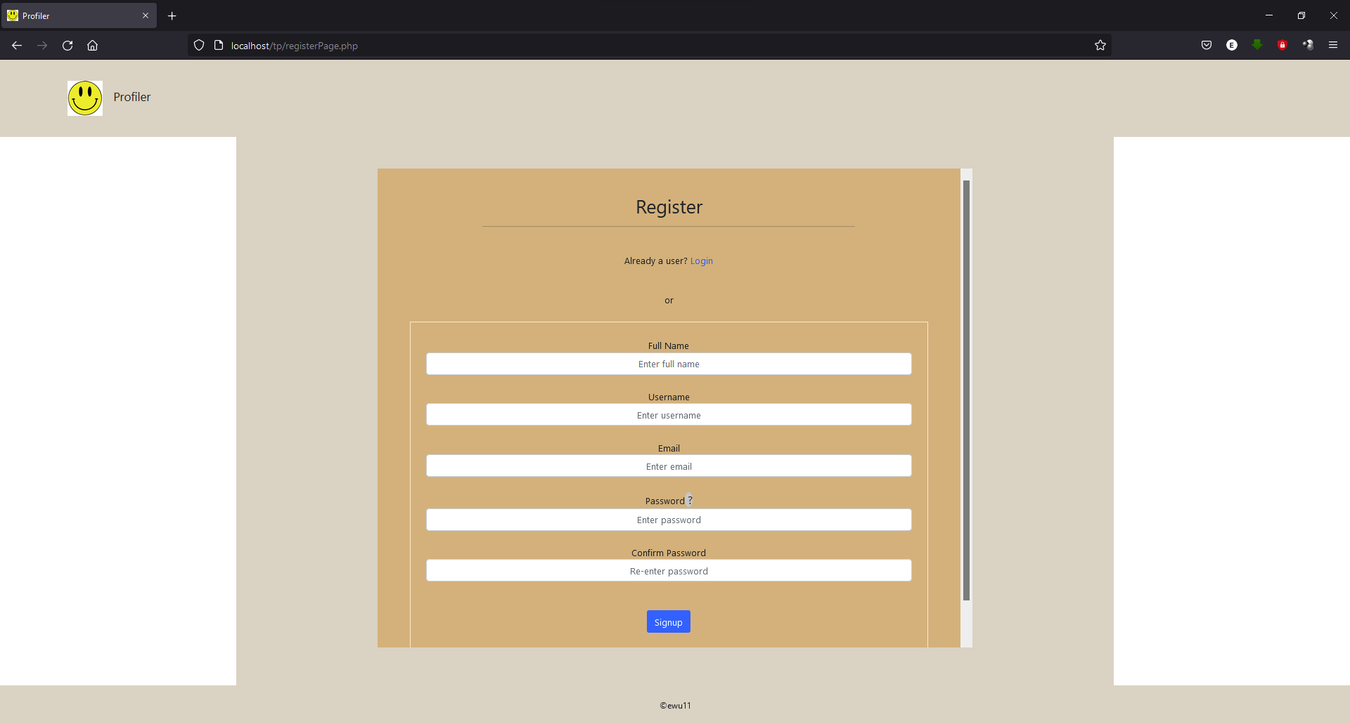 GitHub - ewu11/TheProfiler: This project is a simple web profiler project.
