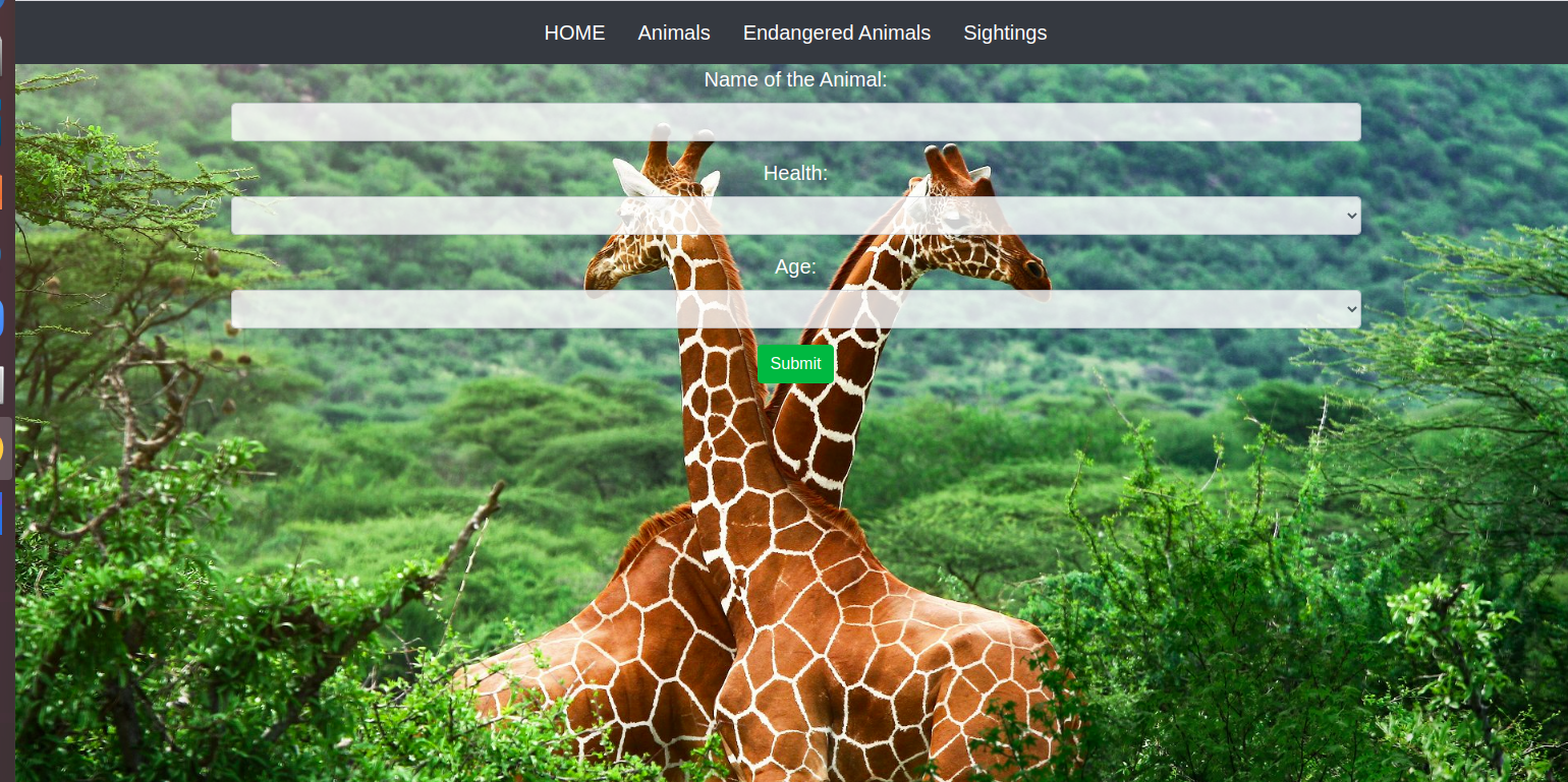GitHub - EveNyarango/Wildlife-tracker: This is an application that ...