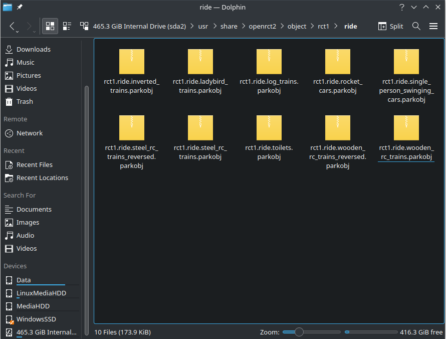 RCT1 go_kart and corkscrew_train objects missing from rct1 ride objects