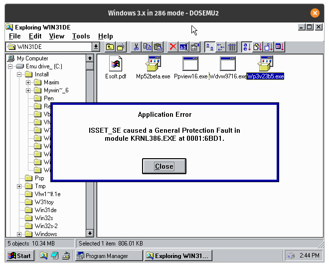 Unable to install Windows 3.11 in Dosemu2 · Issue #174