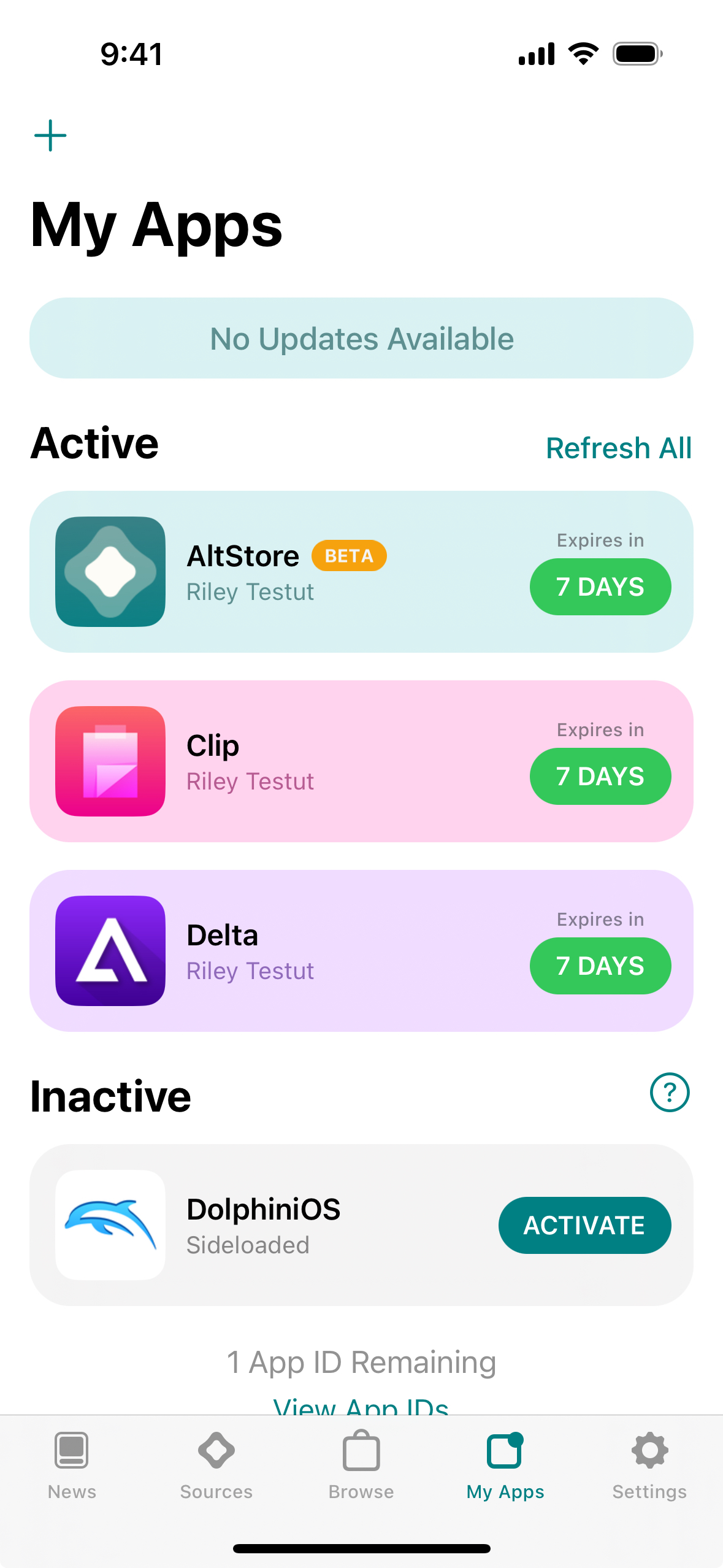 AltStore iPhone screenshot 1