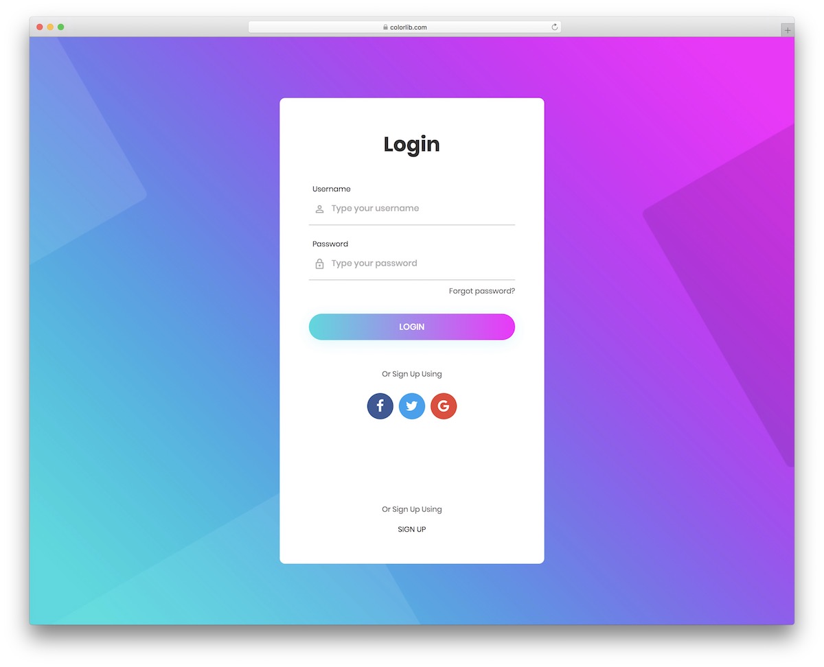 login-forms-example