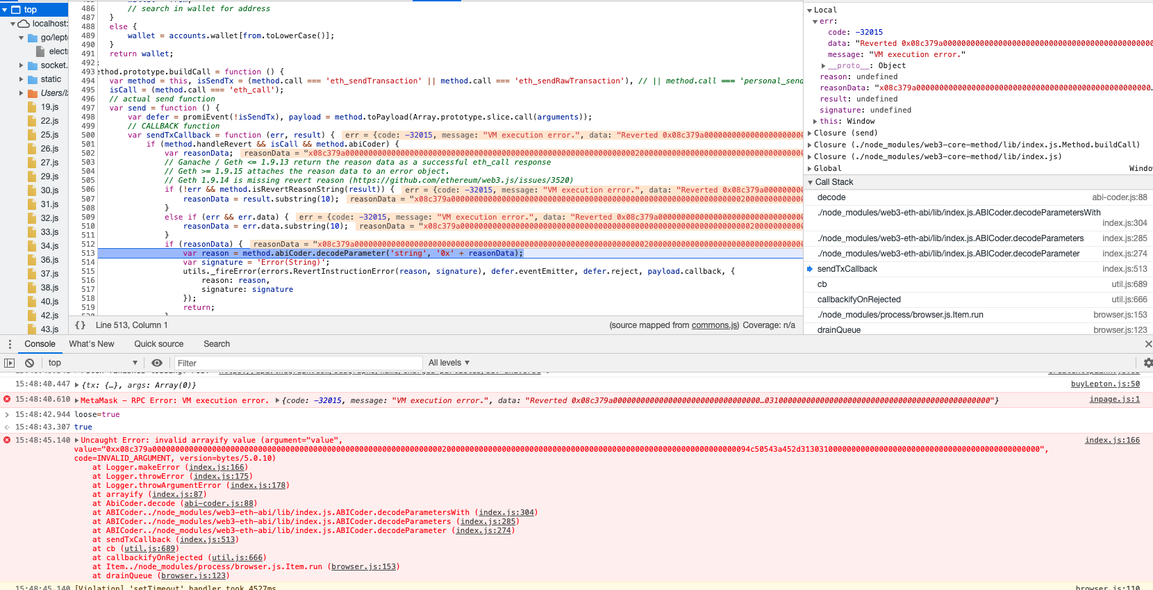 sendTxCallback slices reasonData wrongly · Issue #3937 · web3/web3.js ...