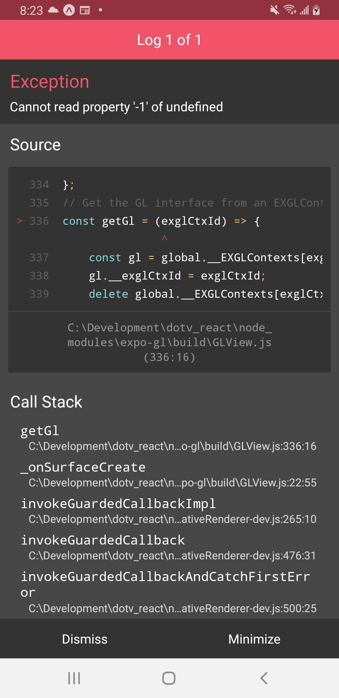 cannot open up gl view on android with expo gl. · Issue 11177 · expo