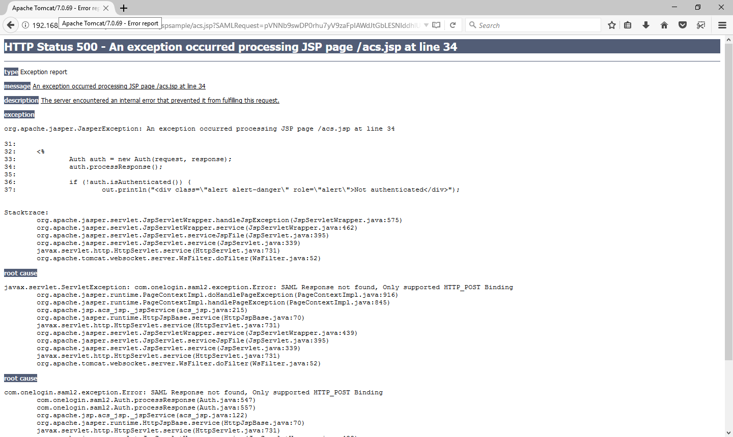 Error when I click on login page of this example · Issue #128 · SAML ...