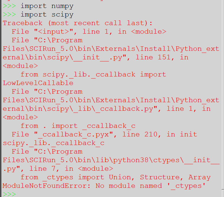import scipy in python console gets wrong · Issue #2256 · SCIInstitute ...