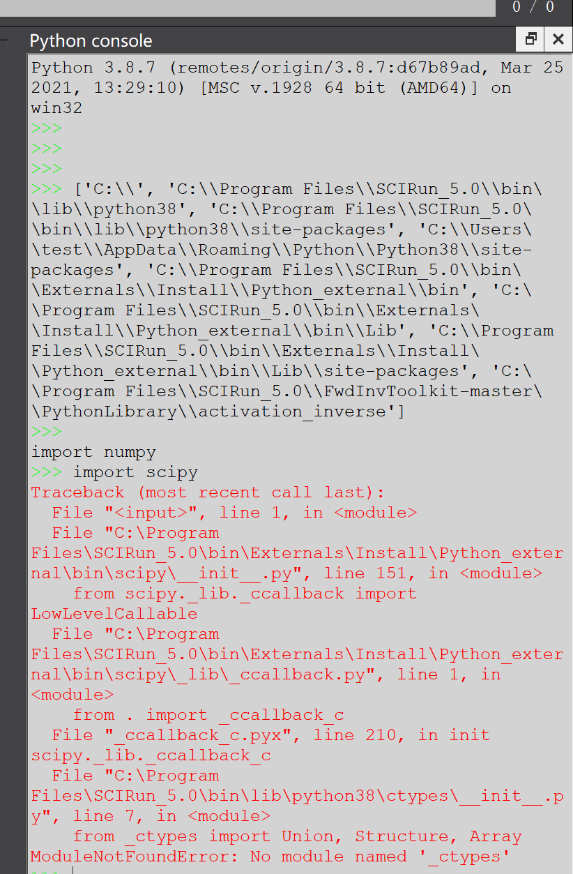 import scipy in python console gets wrong · Issue #2256 · SCIInstitute ...