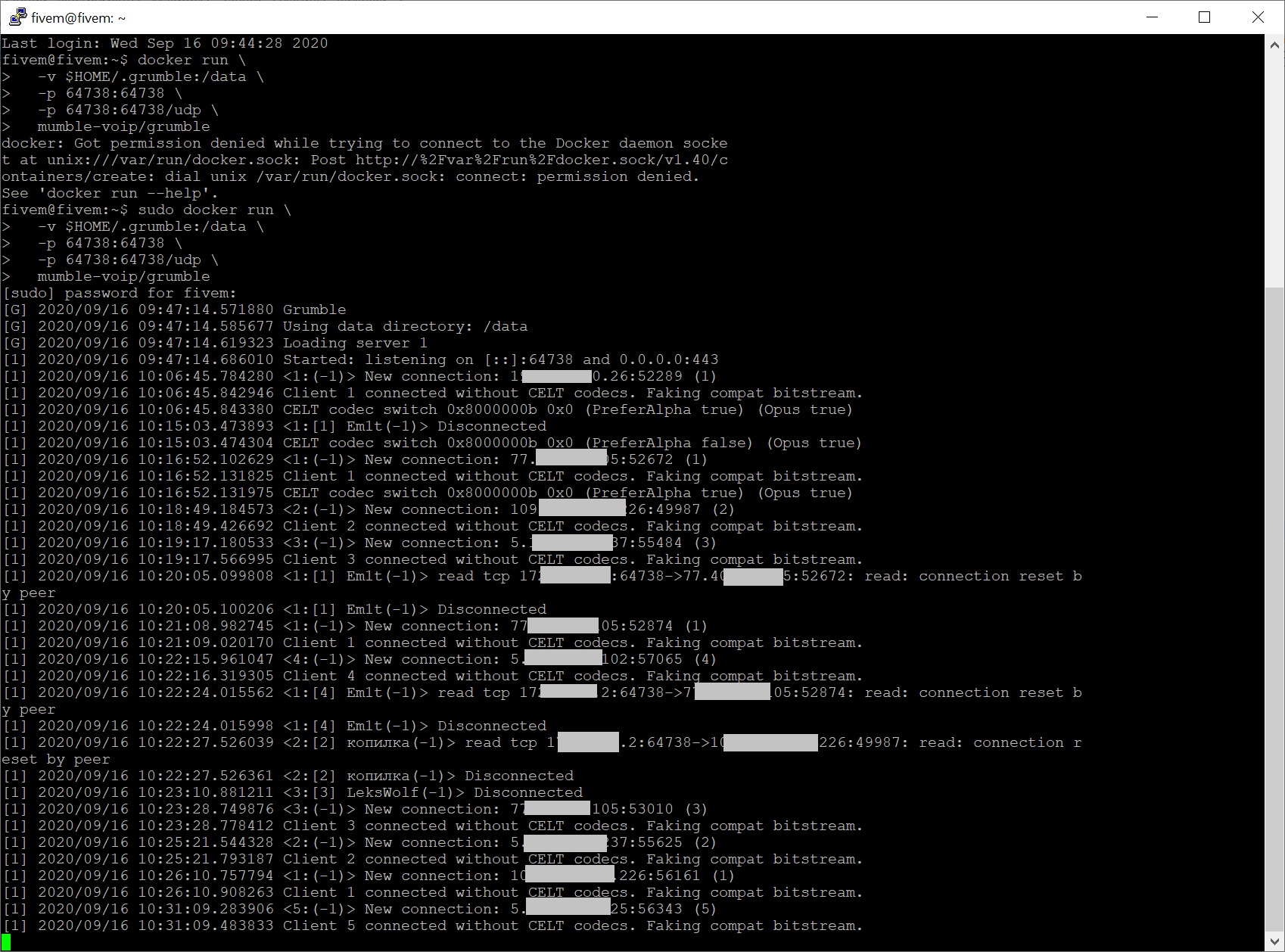 External mumble server is not working correctly · Issue 67 · FrazzIe