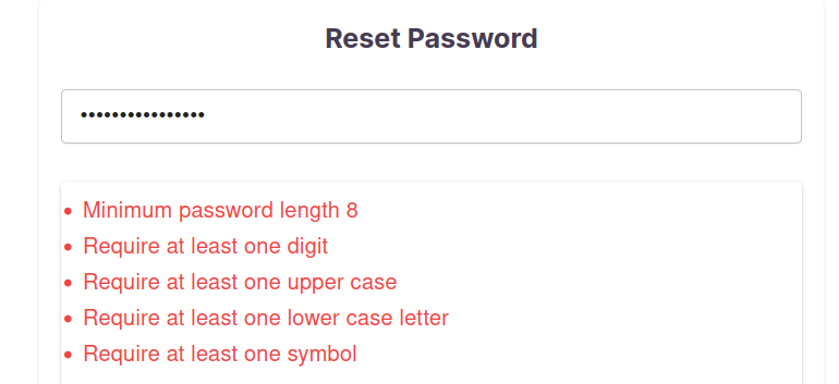Instant Update the reset password requirements checklist · Issue #5092 ...