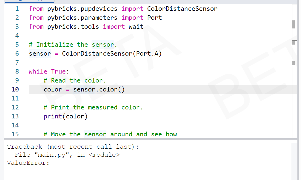 [Bug] Blank error while using distance & color sensor · Issue #721 ...