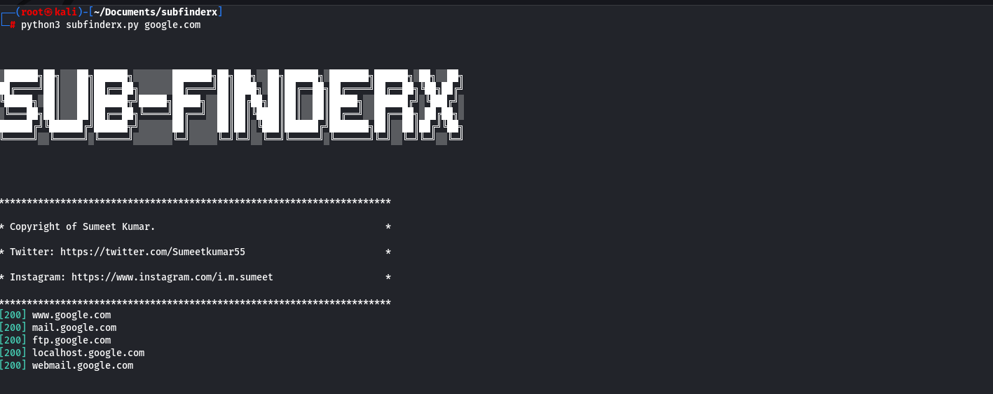 GitHub - Sumeet55/subfinderx: Subdomain finder in Python