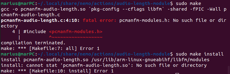 Make and Make install returns error · Issue #1 · ksharindam/pcmanfm ...