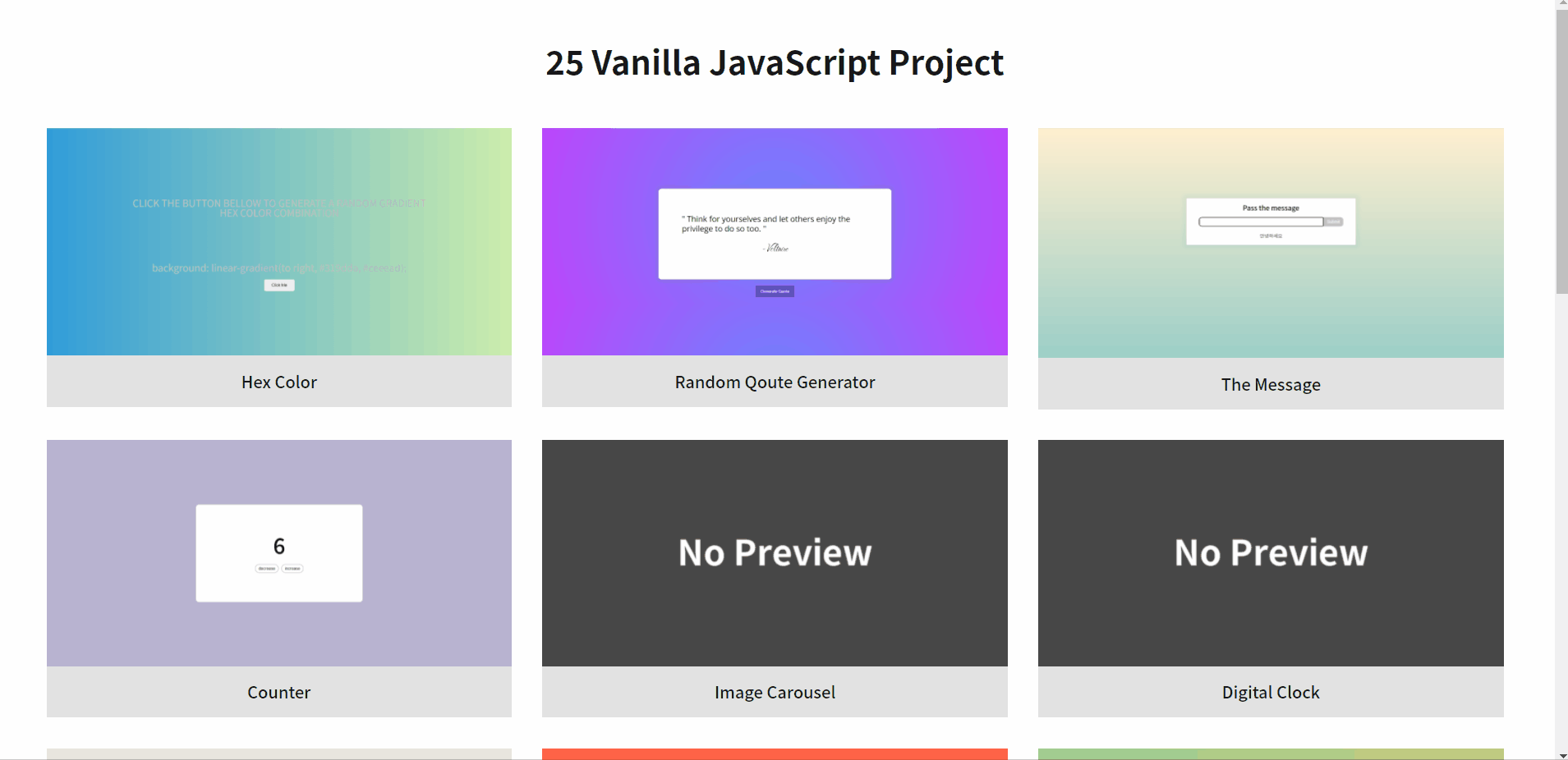 GitHub - shinhyojeong/25-Beginner-JavaScript-Project-Ideas: 25 Vanilla ...