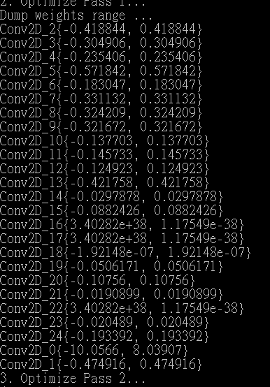 WARN: Conv2D_16 Fallback to float conv2d due to weights divergence ...