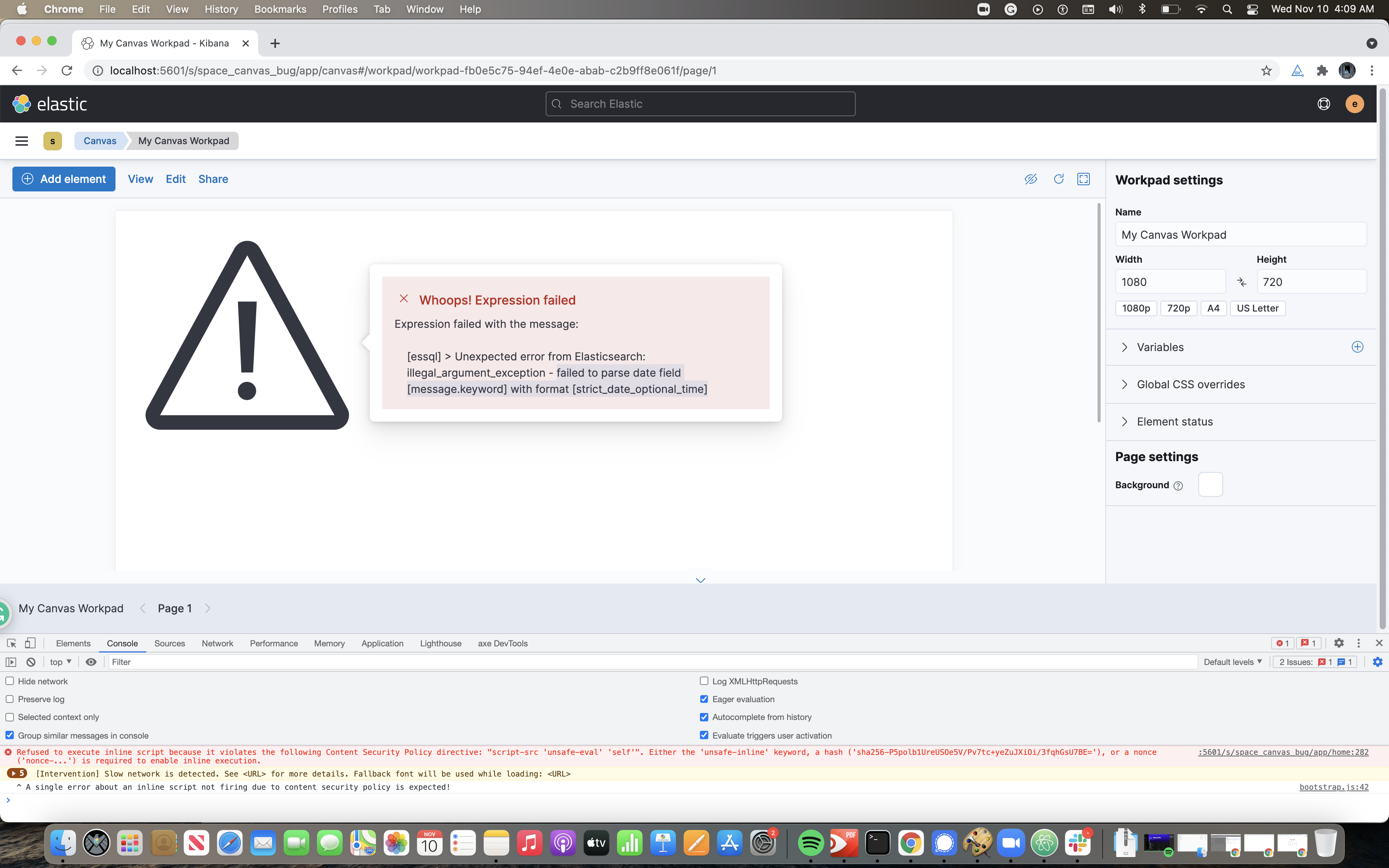Expression parsing error on data table element in canvas after upgrade ...
