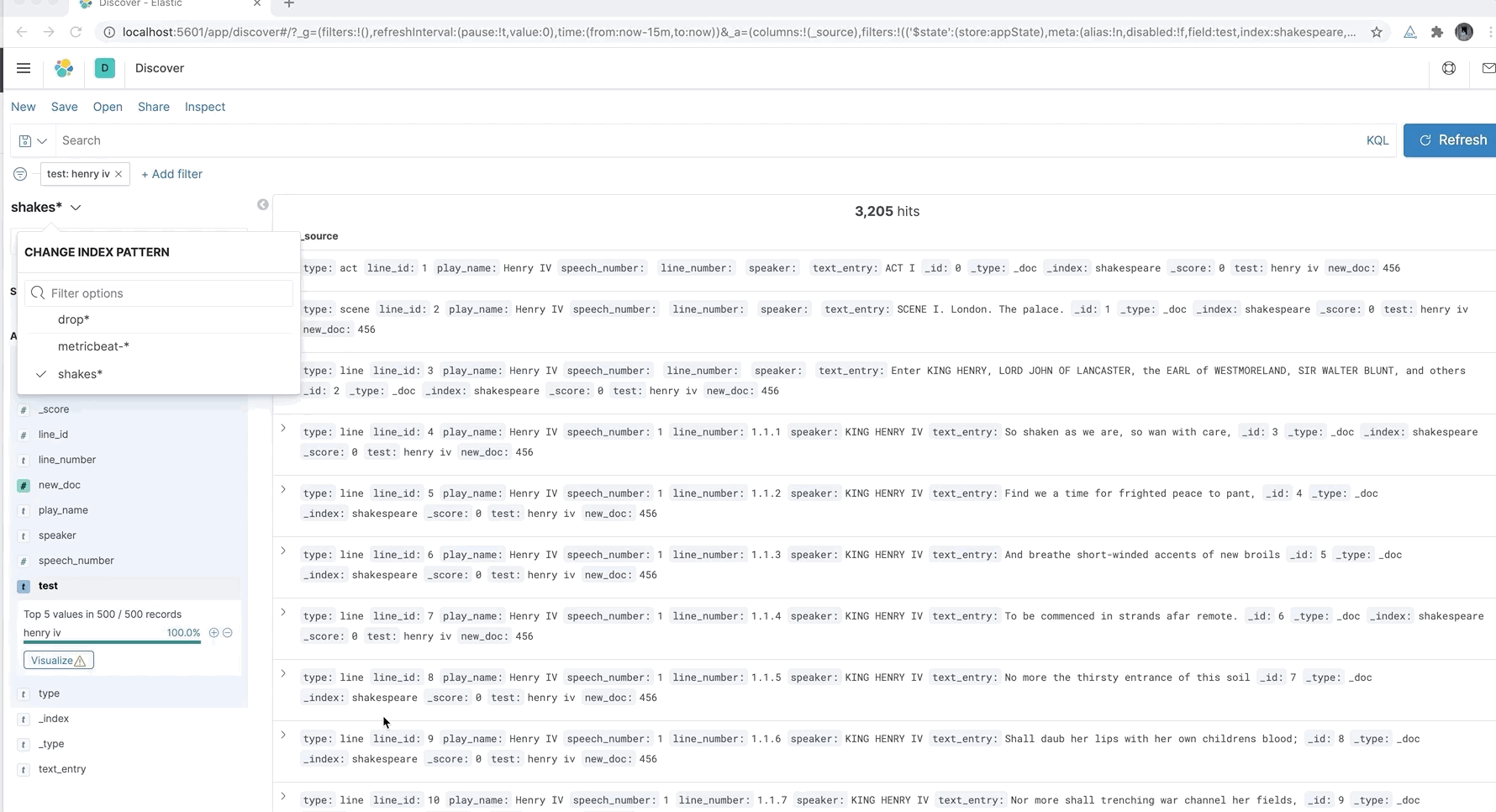 If user adds a scripted field filter on index pattern and switches to a ...