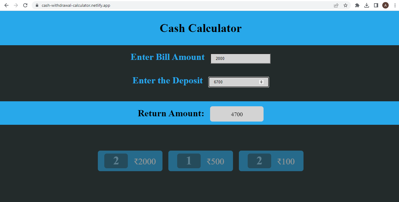 GitHub - AasthaJaipuria/CashWithdrawalCalculator