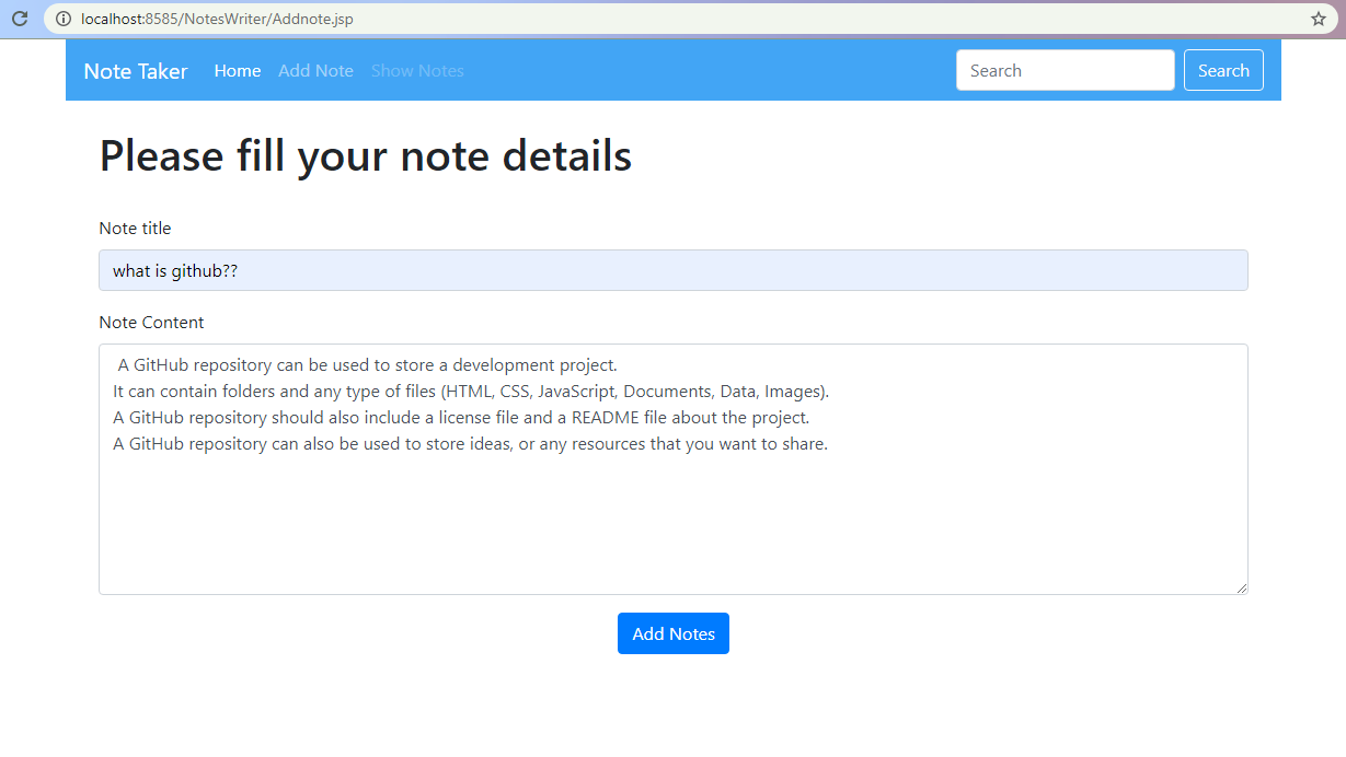 GitHub Techalok/NoteTaker A simple web application for note taking