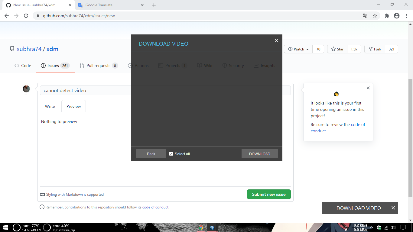 cannot detect video · Issue #353 · subhra74/xdm · GitHub