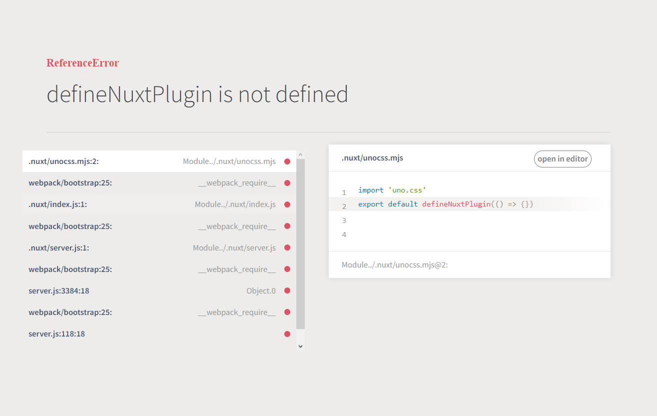 Nuxt2 compatibility issue: "defineNuxtPlugin" · Issue #1773 · unocss ...