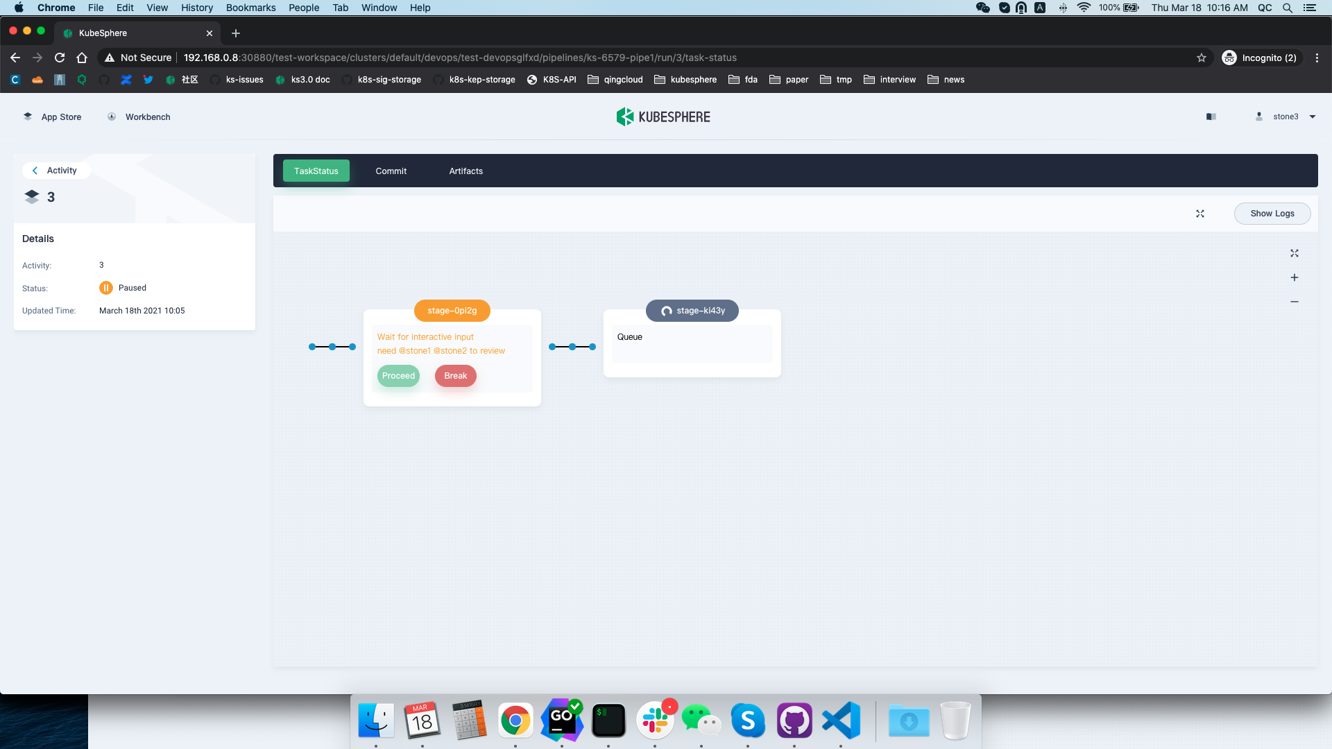 kubesphere 3.1: devops admin can not approve a pipeline · Issue #3513 ...