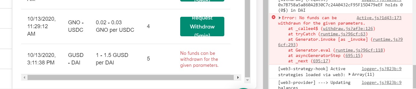 no funds