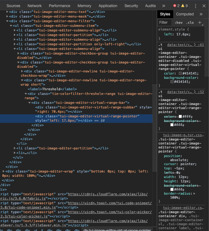 range pointer over range bar · Issue #337 · nhn/tui.image-editor · GitHub