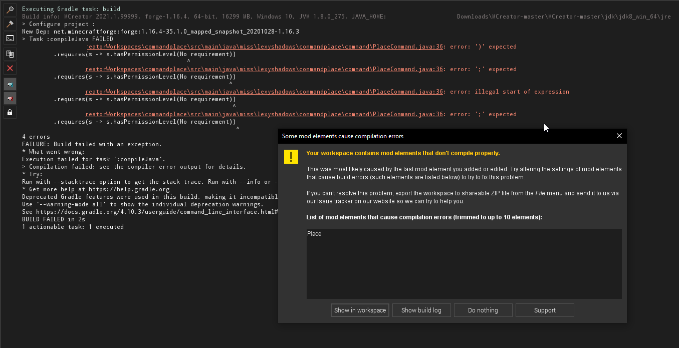 1.16.4 Permissions fail · Issue #1028 · MCreator/MCreator · GitHub