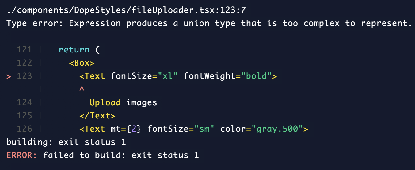 TypeScript: Expression produces a union type that is too complex to ...