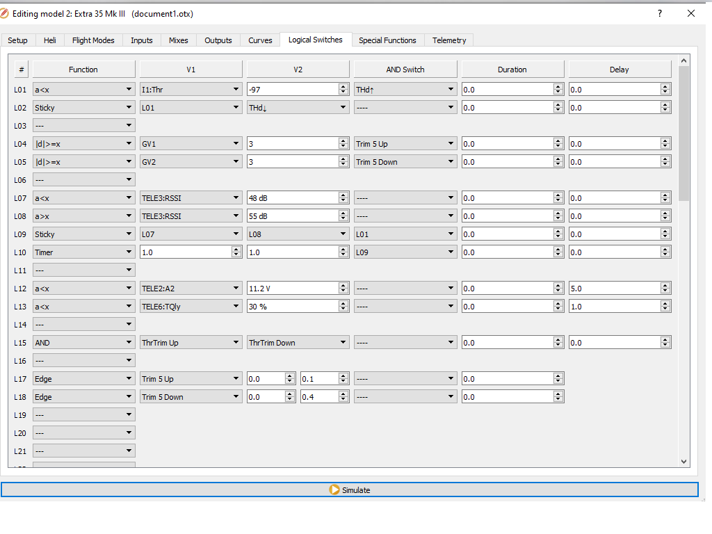 "Dif" function does not funtion on "Input 6" on duel aileron or elevon ...