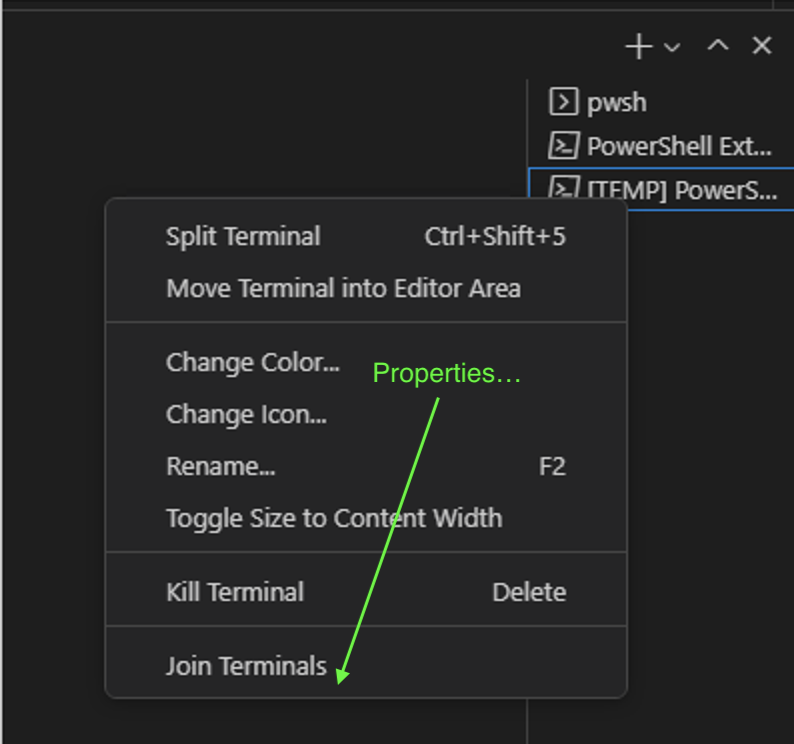 Improve terminal properties (e.g. PID) visibility · Issue #170580 ...