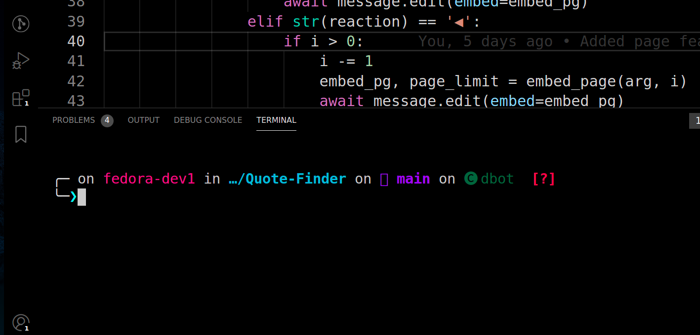 Having issues making git status work and vscode integrated terminal ...
