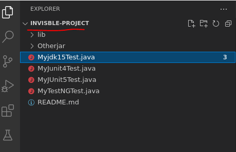 The name of invisible project between Project Explorer and Test ...
