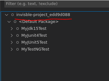 The name of invisible project between Project Explorer and Test ...