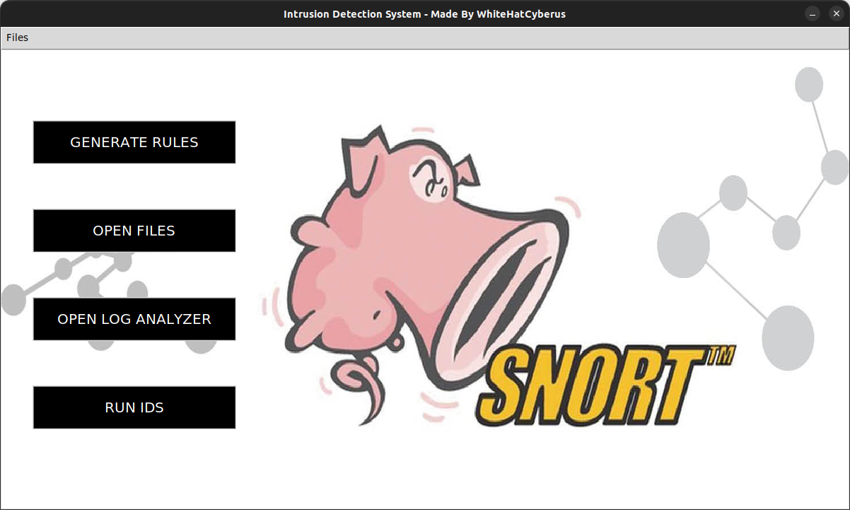 SNORT GUI main menu