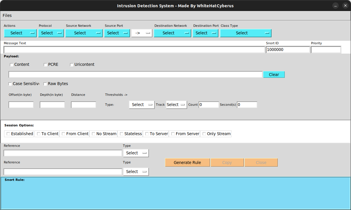 Rule Generator GUI