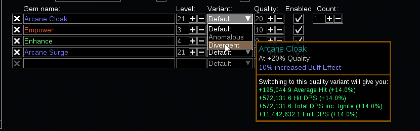 Arcane cloak buff effect calculates incorrectly. Was correct in PoB ...