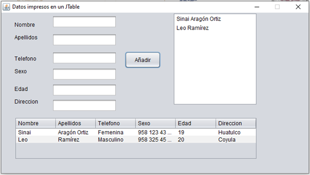 GitHub - Leyo68/Datos-Impresos-JTable: Programa en Java dónde pida los ...
