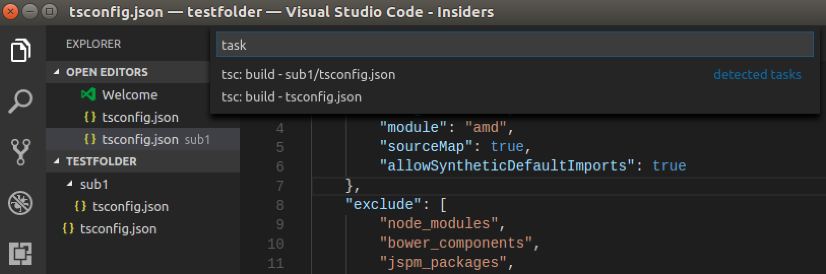  run task does not load tsconfig from subfolder the first time issue