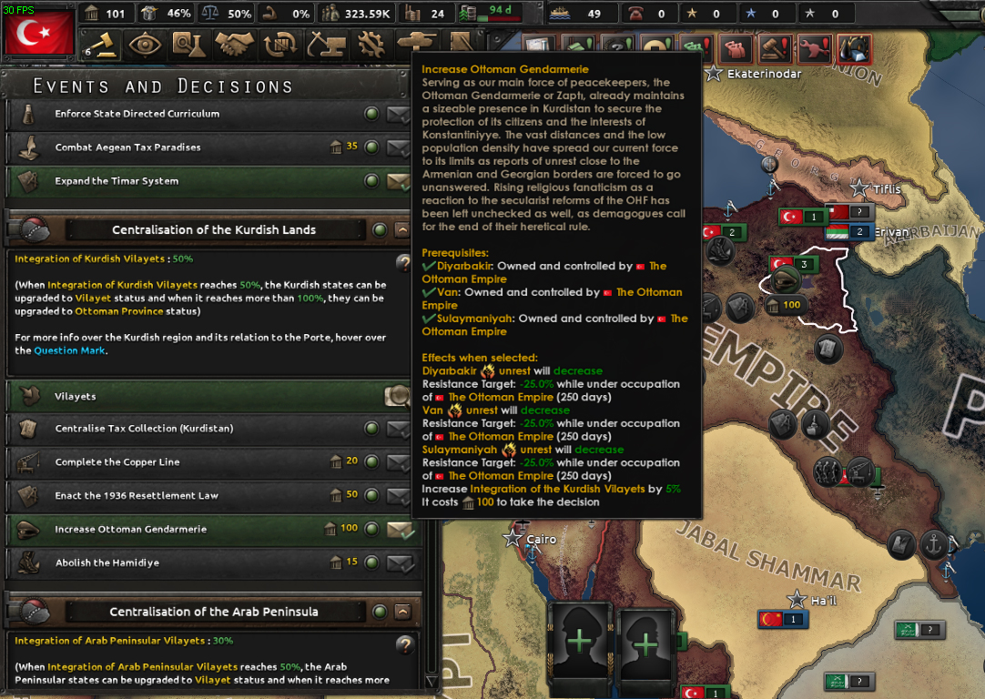 OTT The 'Increase Ottoman Gendarmerie" decision gains 'core' on