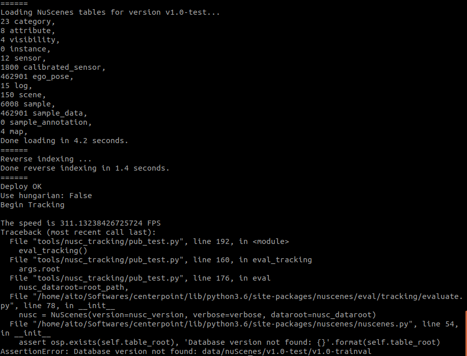 Tracking is working with NuScenes but strange error occurs · Issue #190 ...