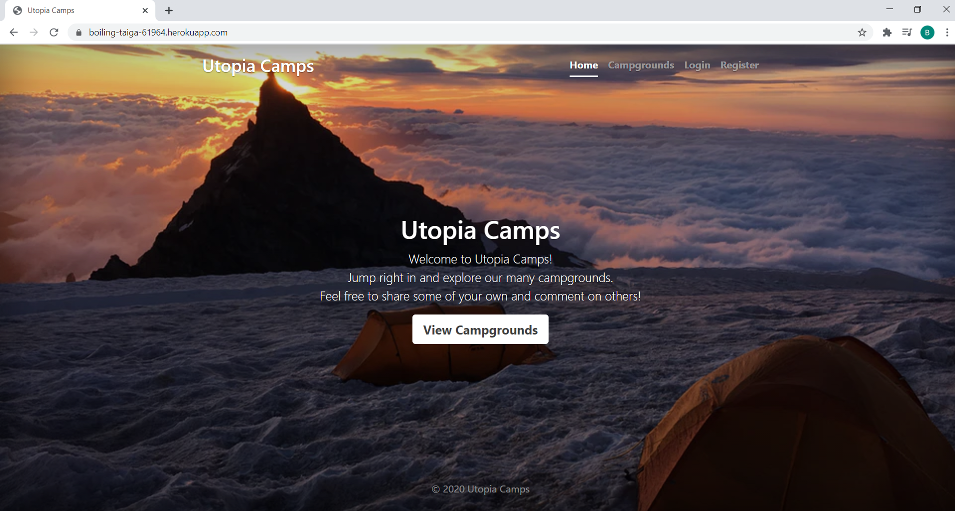 GitHub - zaremakayasova/Utopia-Camps: Full-stack web application built ...