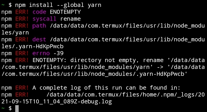 [Bug]: installing global packages in nodejs v16.9.1 with npm in broken ...