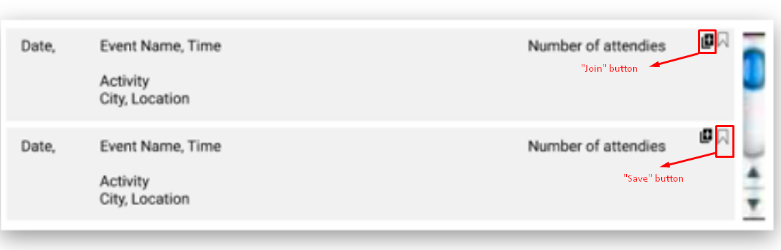 Verify that 2 buttons are shown on the List Event Layout for ...