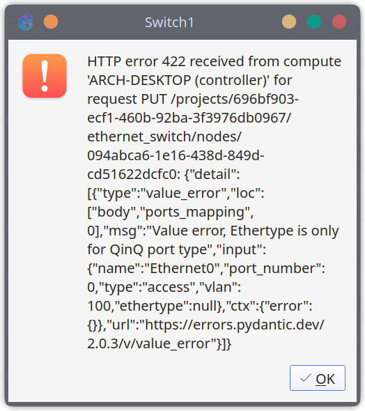 Cannot change default vlan for an access port for builtin ethernet