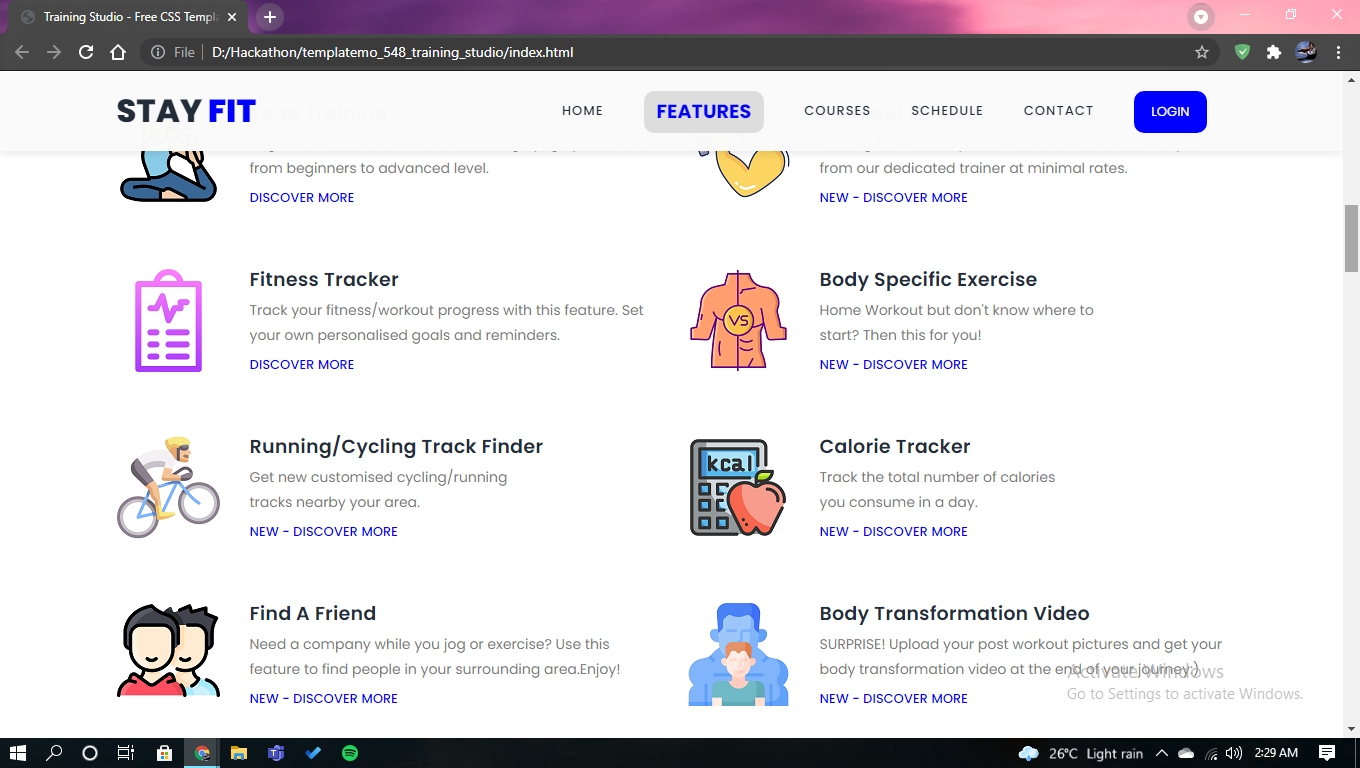 GitHub - vamasoni/Hackathonx21-DCC: Stay Fit - A fitness website UI