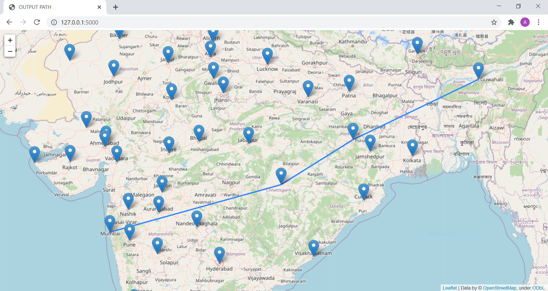 GitHub - NikeshBaghel/ShortestPath-on-Maps: This code calculates the ...