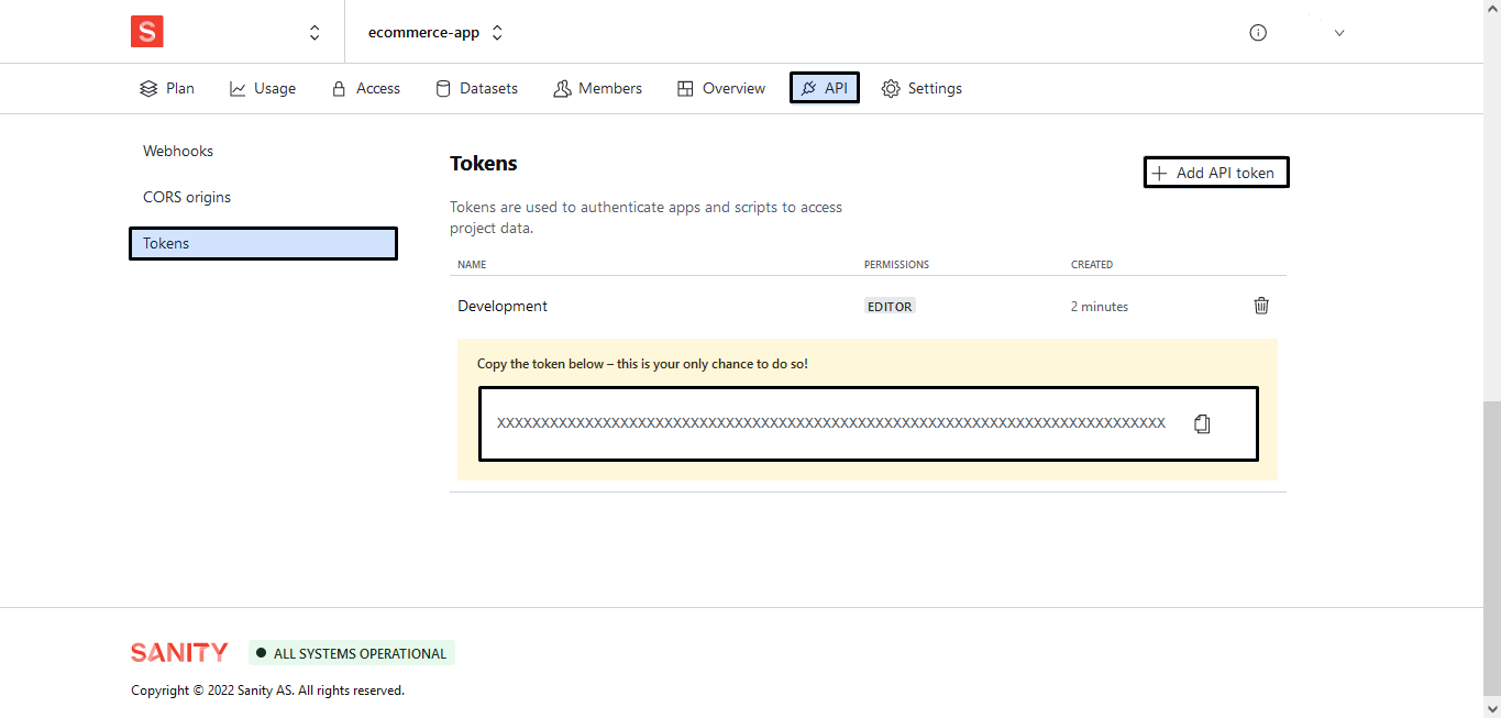 copy project token